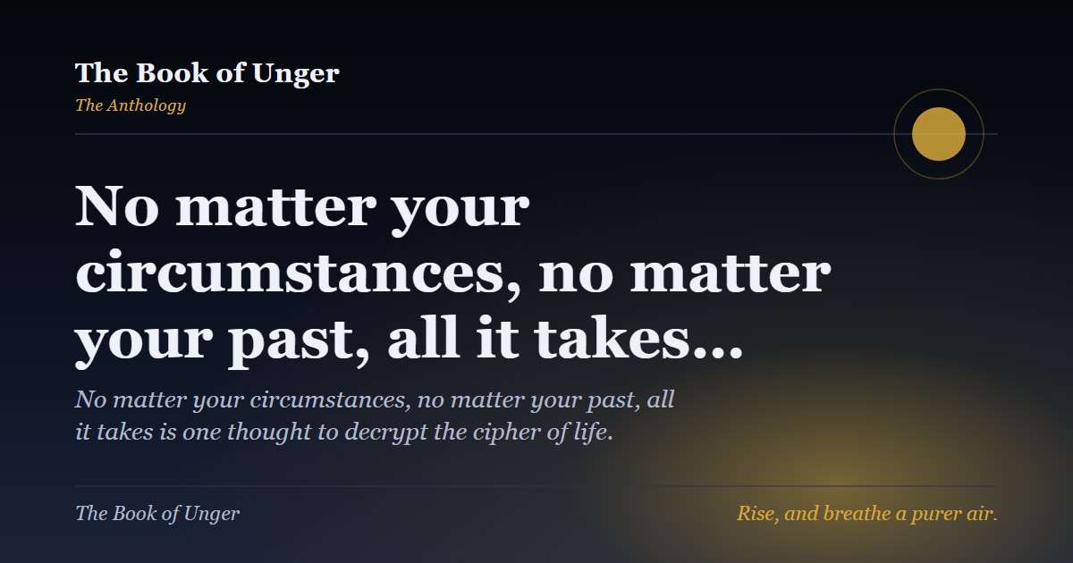 No matter your circumstances, no matter your past, all it takes…