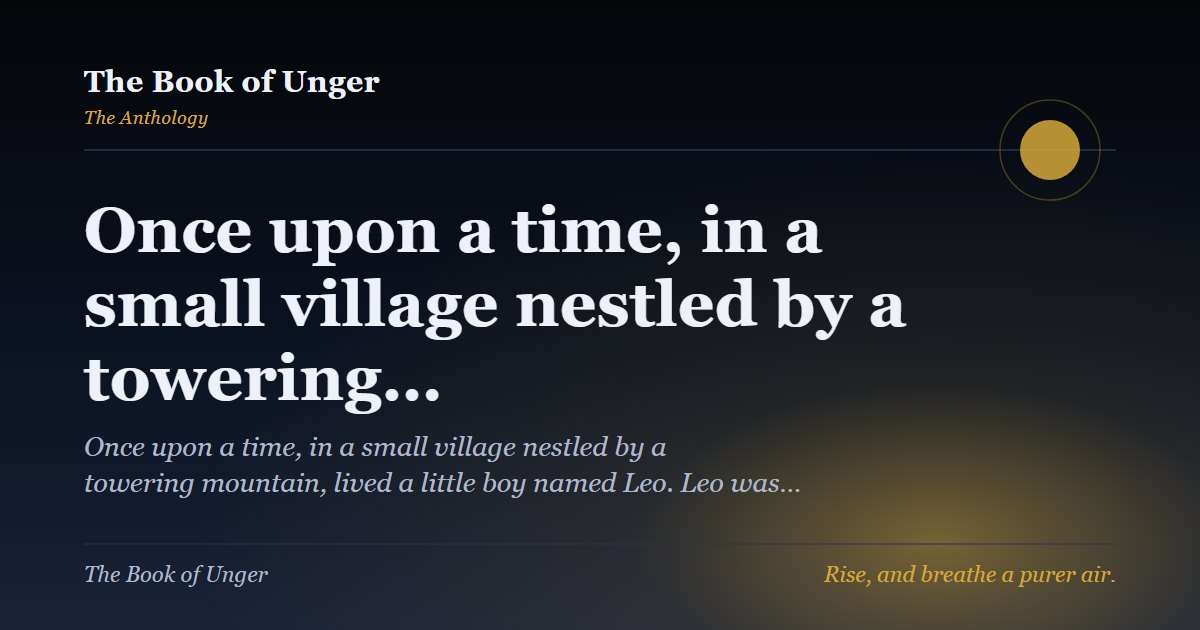Once upon a time, in a small village nestled by a towering…