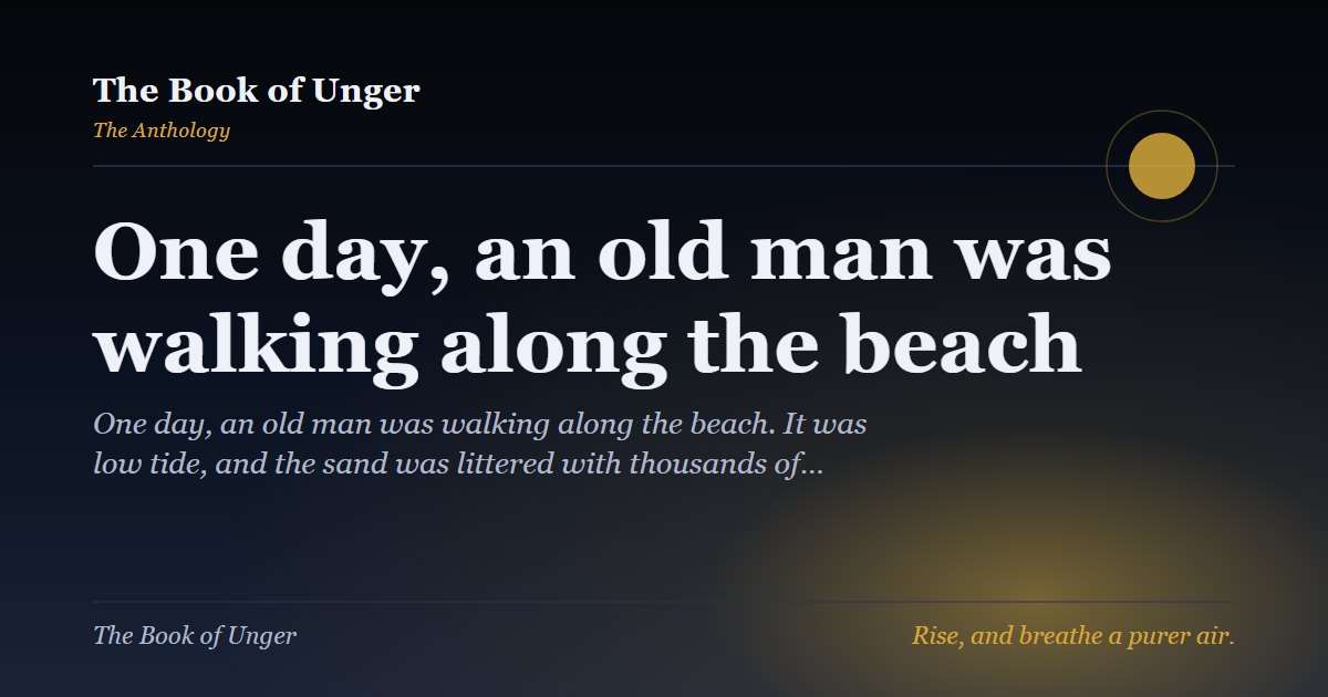 One day, an old man was walking along the beach