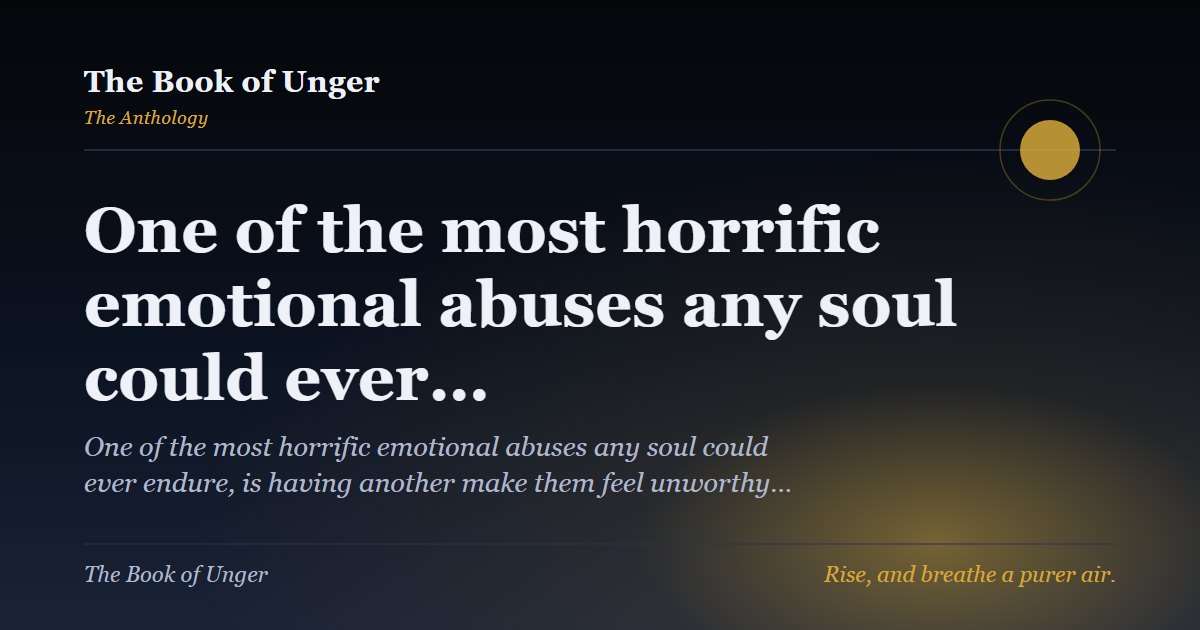 One of the most horrific emotional abuses any soul could ever…