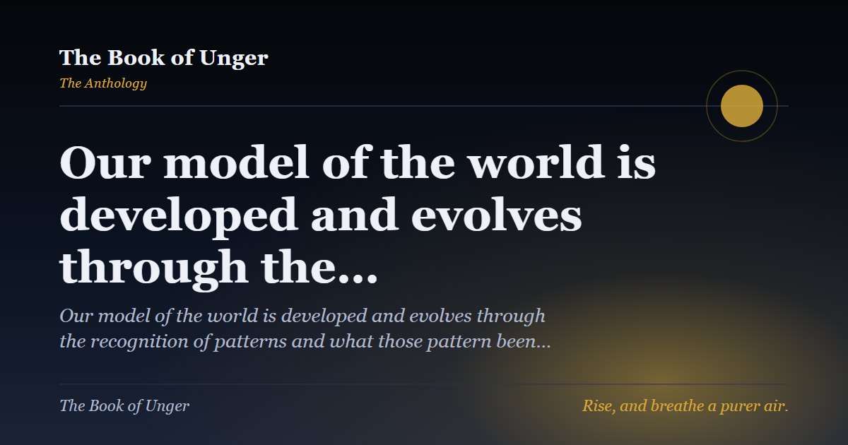 Our model of the world is developed and evolves through the…