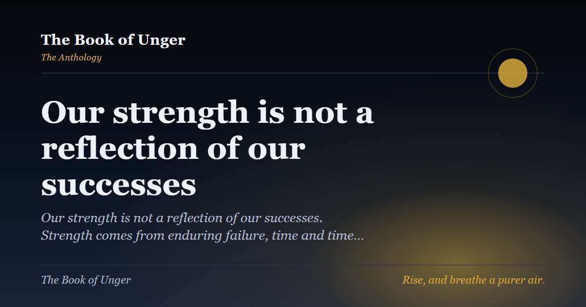 Our strength is not a reflection of our successes