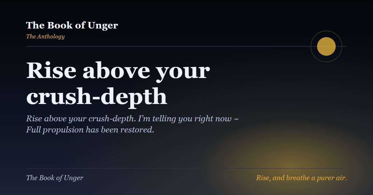 Rise above your crush-depth