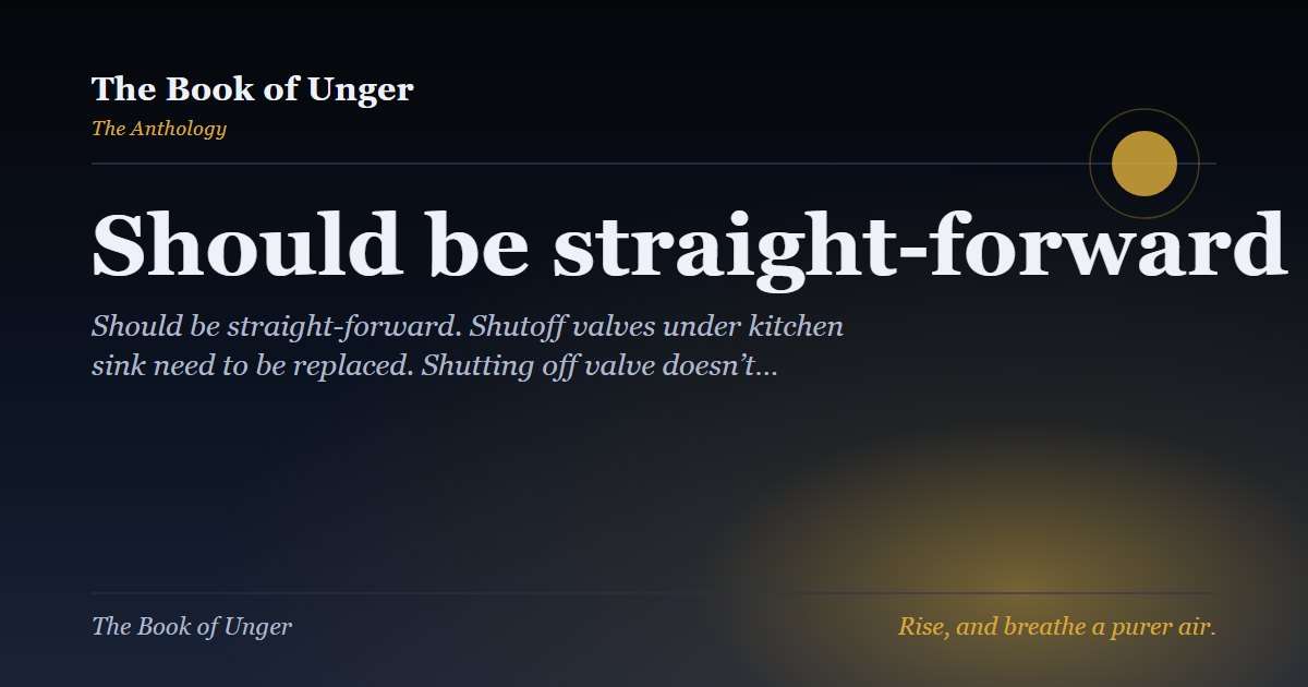 Should be straight-forward