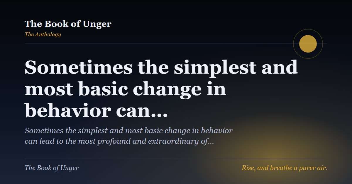 Sometimes the simplest and most basic change in behavior can…