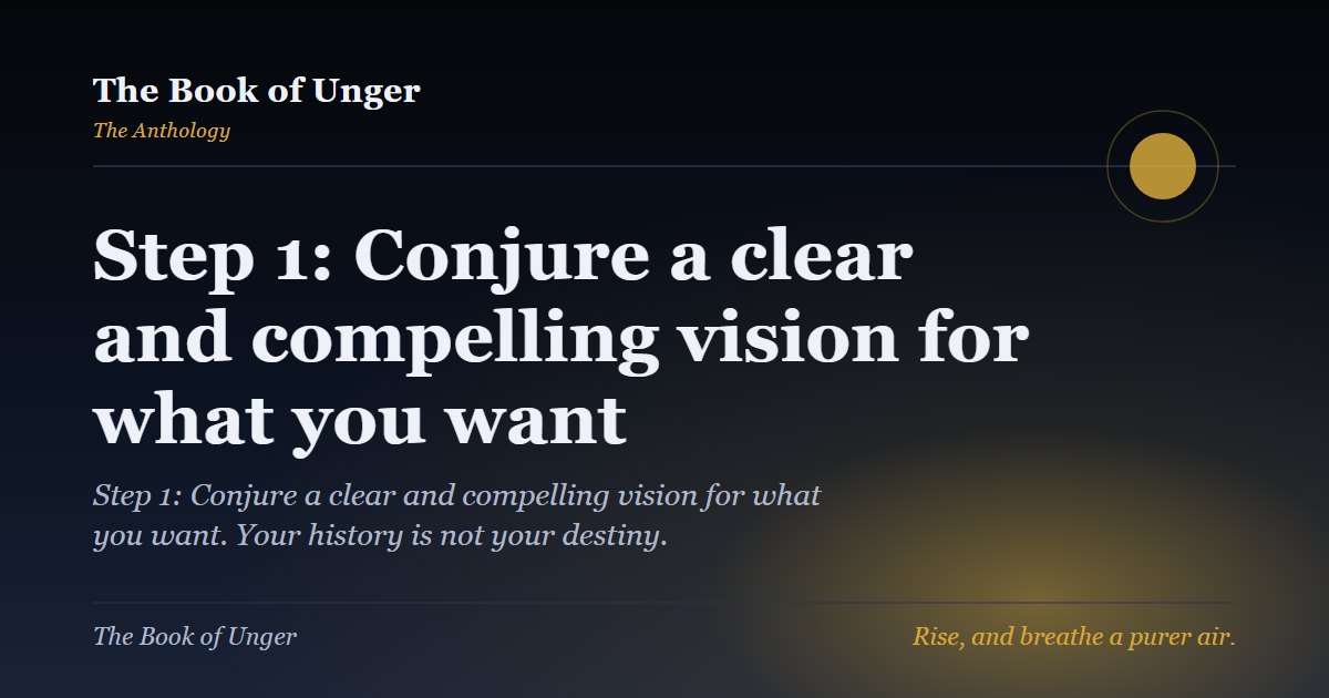 Step 1: Conjure a clear and compelling vision for what you want