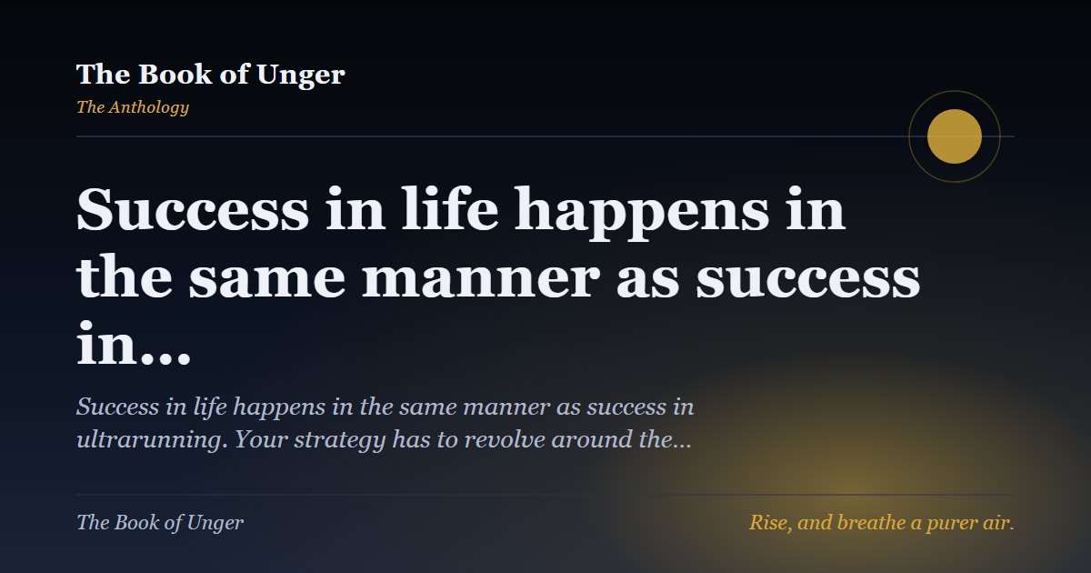 Success in life happens in the same manner as success in…