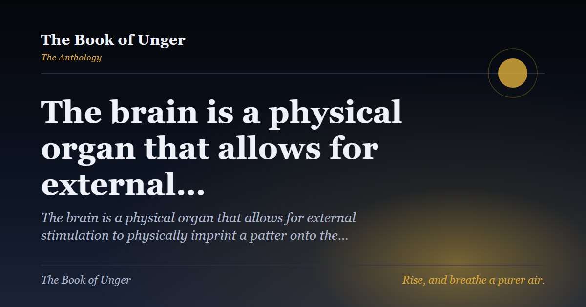 The brain is a physical organ that allows for external…