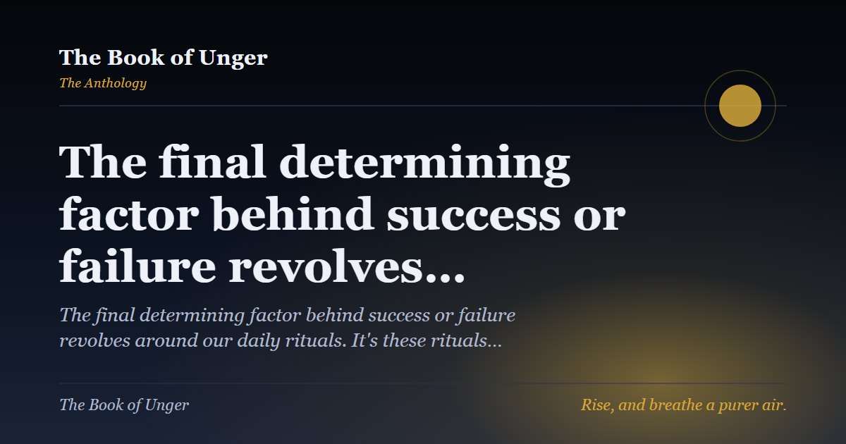 The final determining factor behind success or failure revolves…