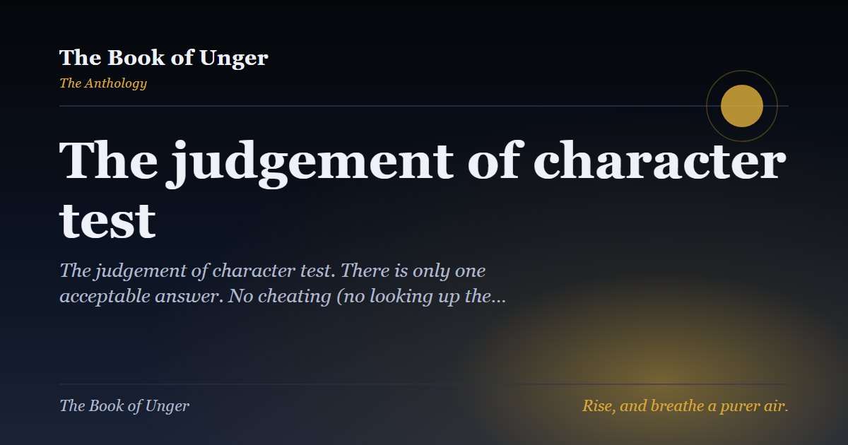 The judgement of character test