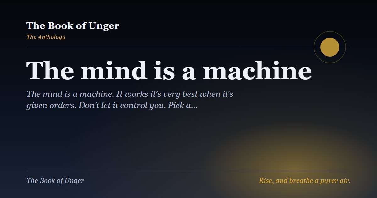 The mind is a machine