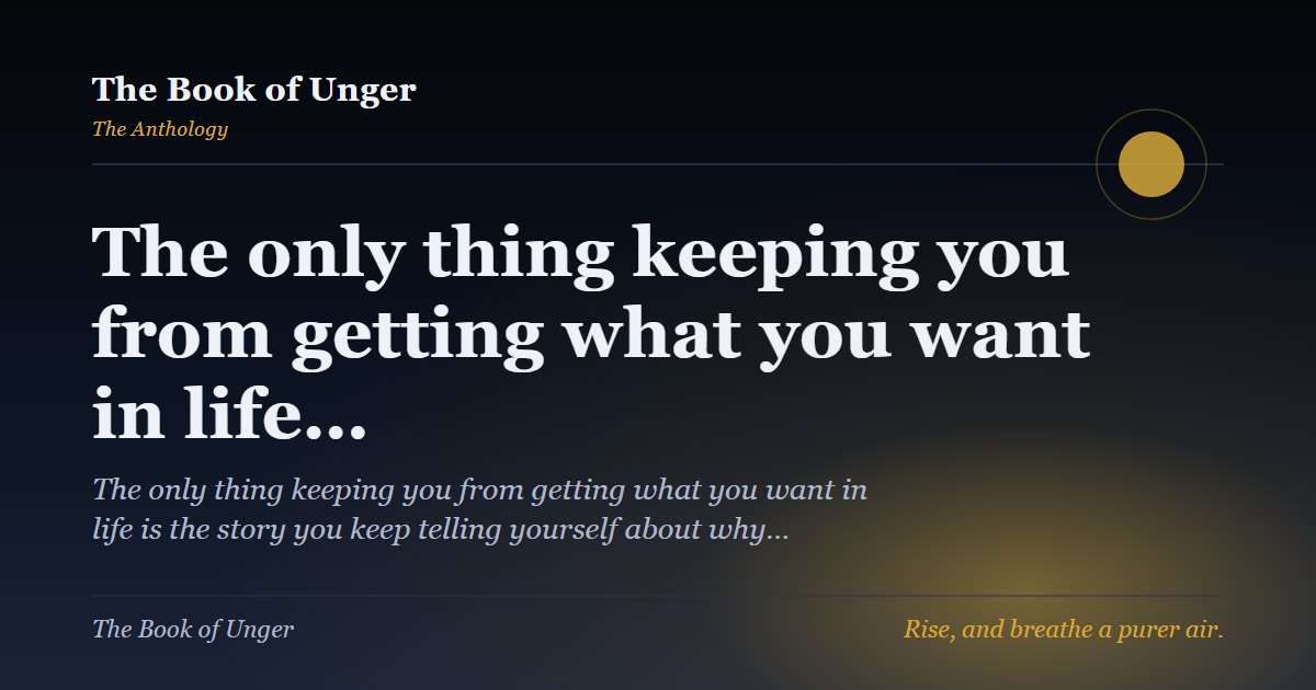 The only thing keeping you from getting what you want in life…