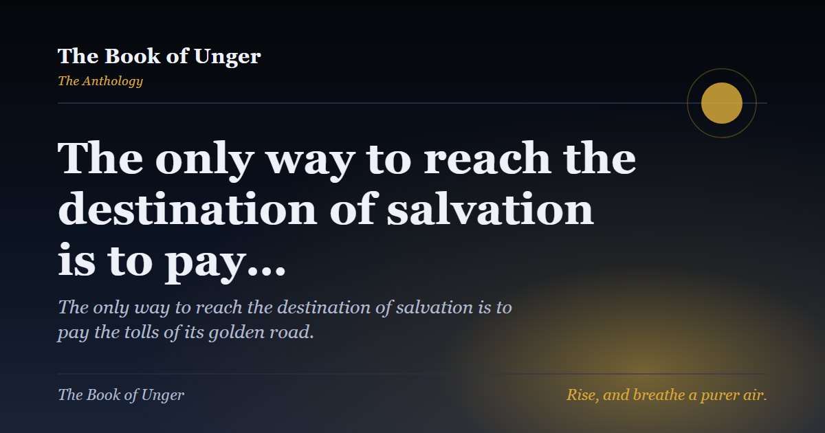The only way to reach the destination of salvation is to pay…