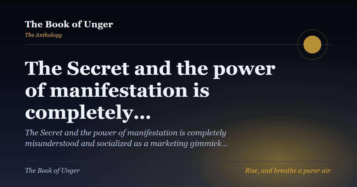 The Secret and the power of manifestation is completely…