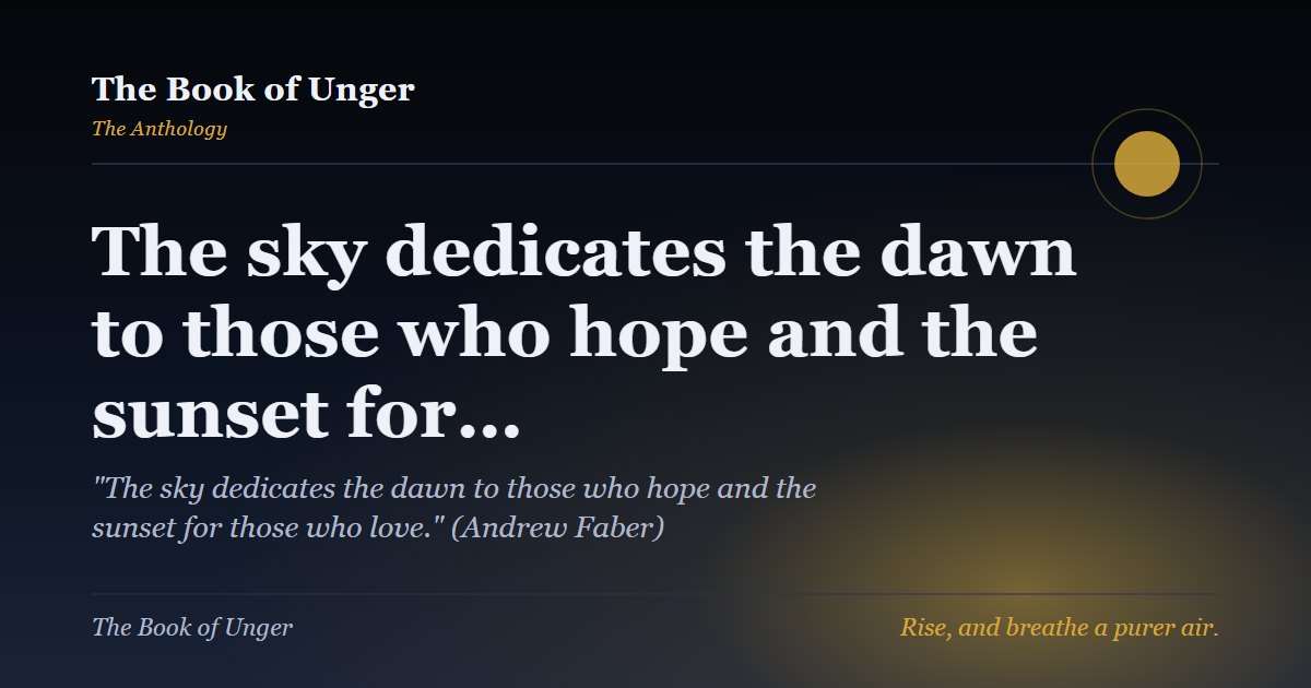 The sky dedicates the dawn to those who hope and the sunset for…