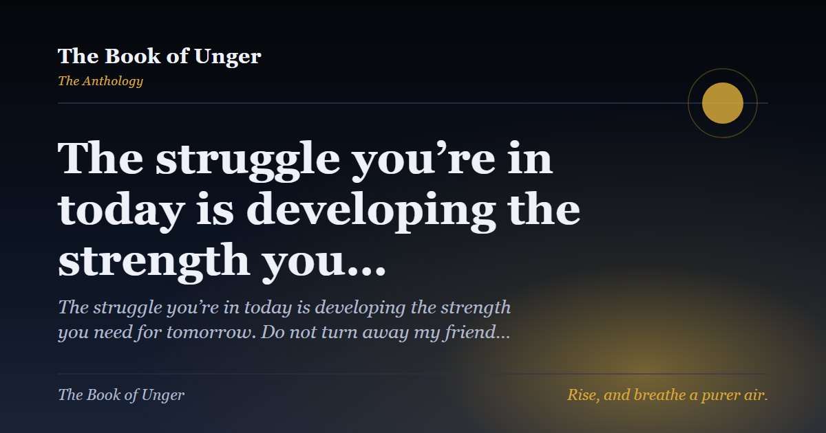 The struggle you’re in today is developing the strength you…