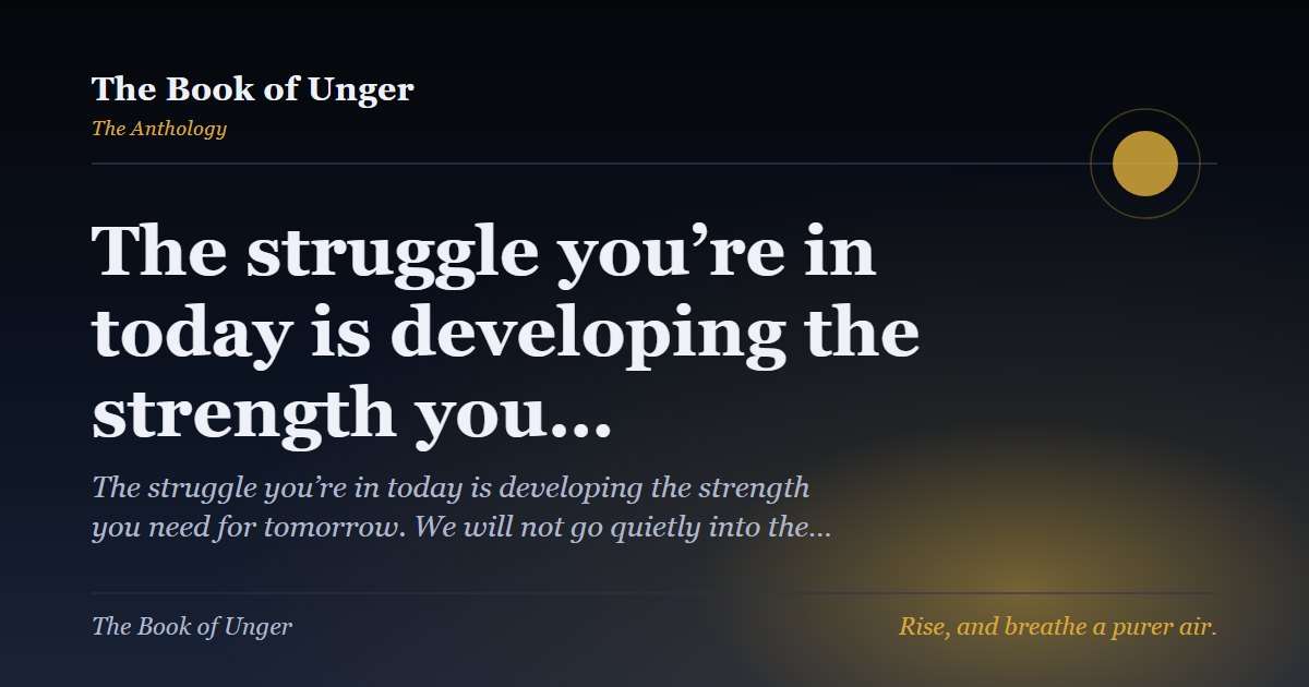 The struggle you’re in today is developing the strength you…