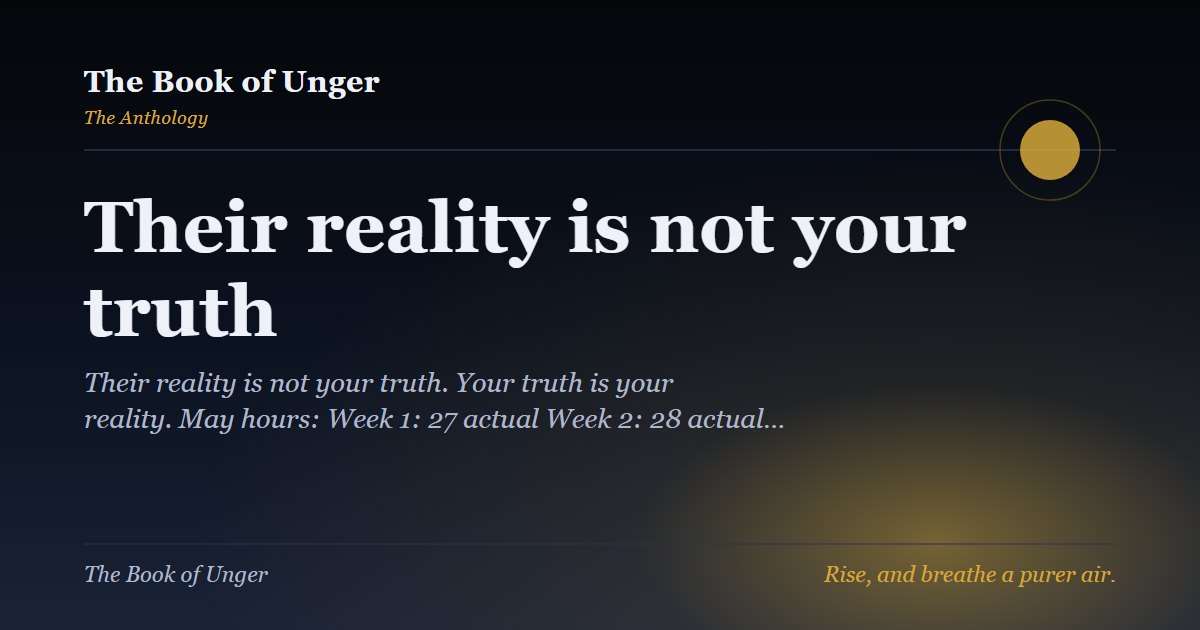Their reality is not your truth