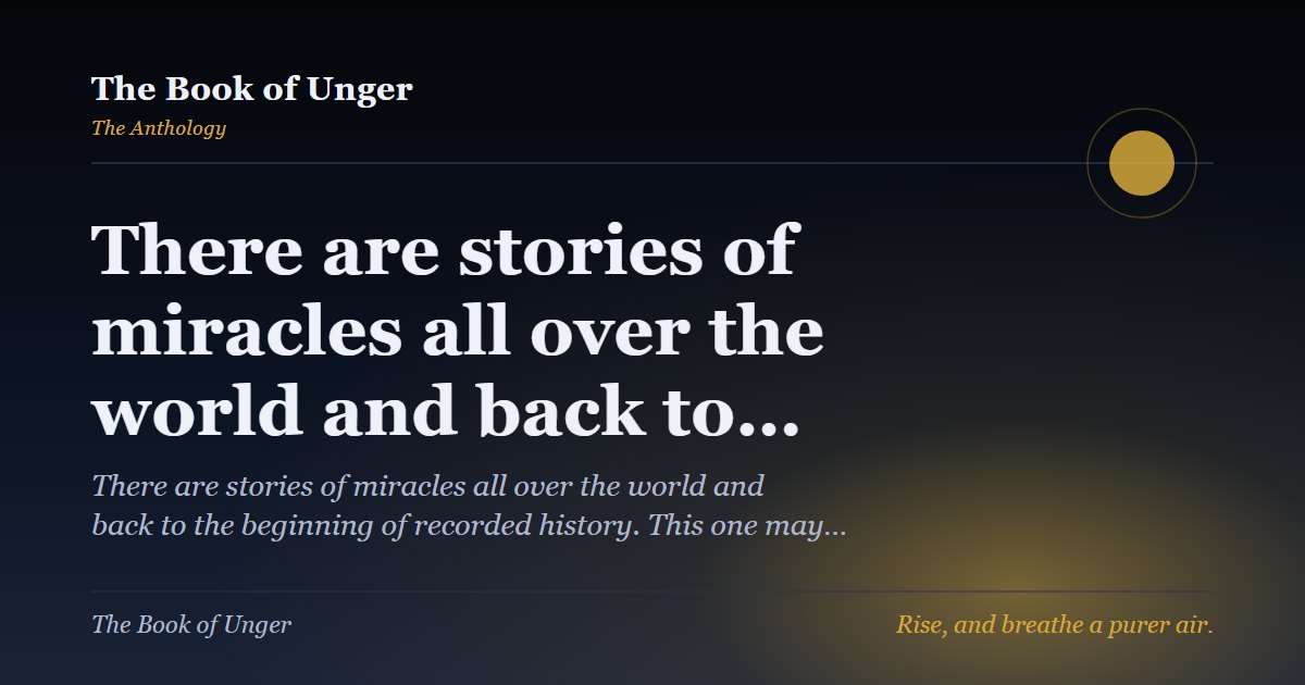 There are stories of miracles all over the world and back to…
