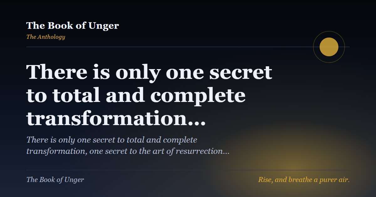 There is only one secret to total and complete transformation…
