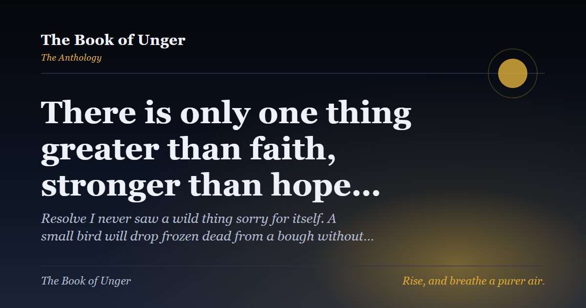 There is only one thing greater than faith, stronger than hope…
