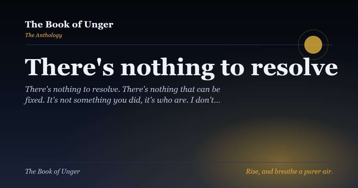 There's nothing to resolve
