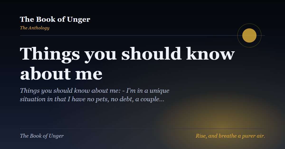 Things you should know about me