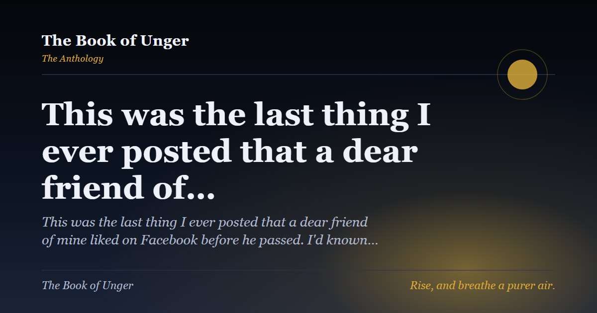 This was the last thing I ever posted that a dear friend of…
