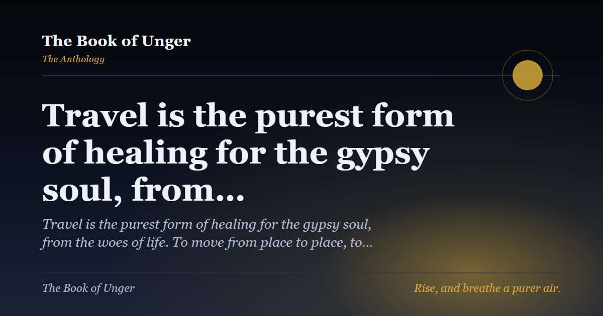 Travel is the purest form of healing for the gypsy soul, from…