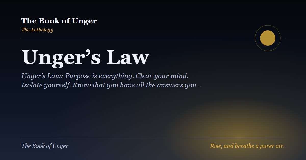 Unger’s Law