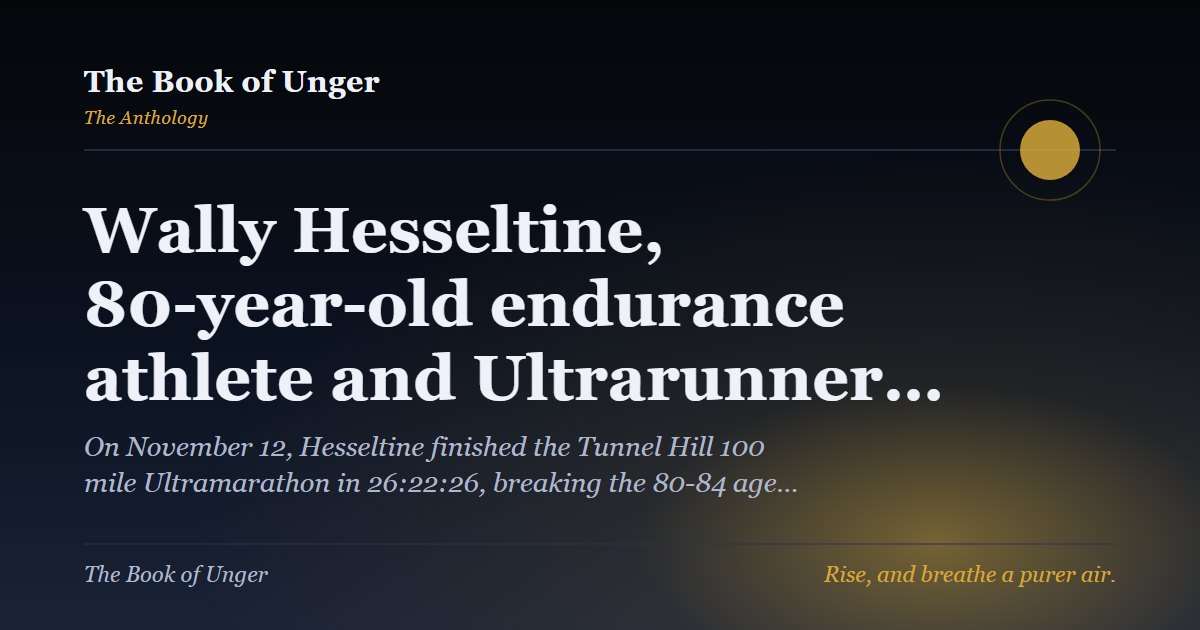 Wally Hesseltine, 80-year-old endurance athlete and Ultrarunner…