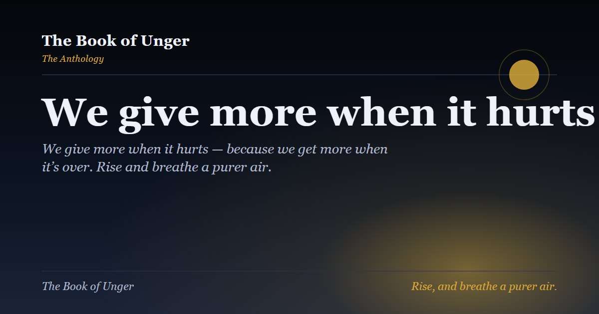 We give more when it hurts