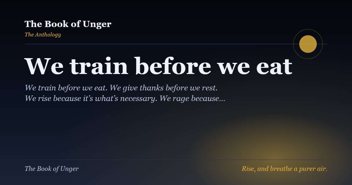 We train before we eat