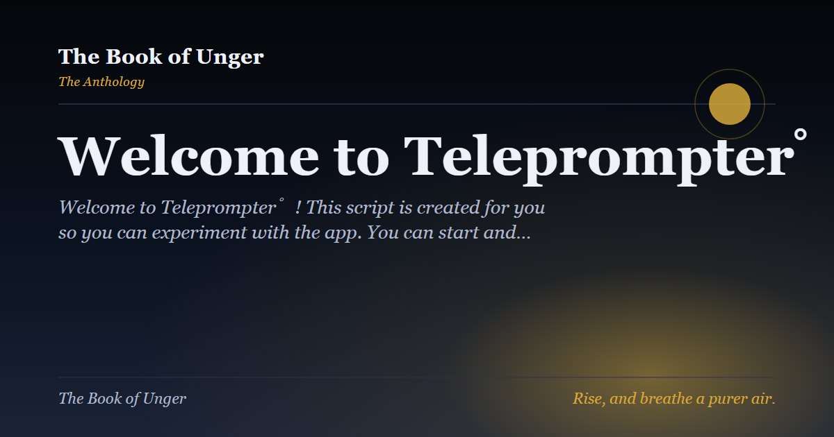 Welcome to Teleprompter゜!