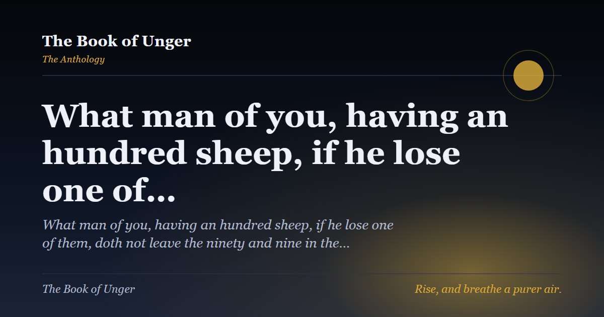 What man of you, having an hundred sheep, if he lose one of…