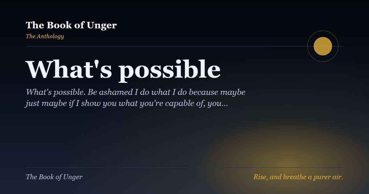 What's possible
