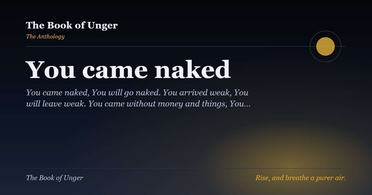 You came naked