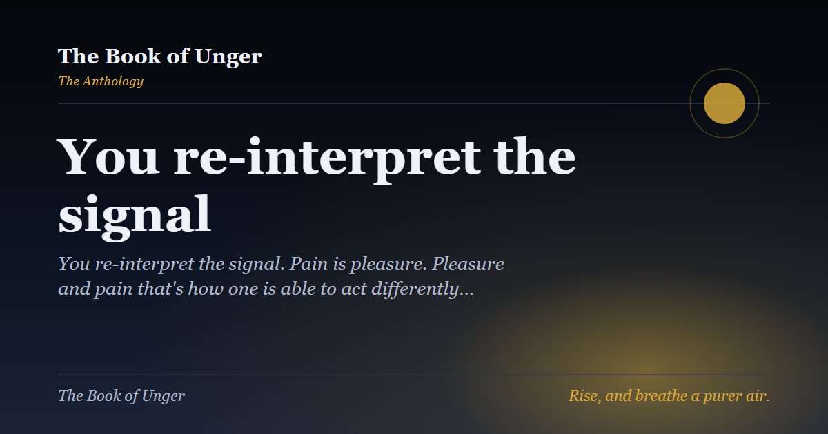 You re-interpret the signal