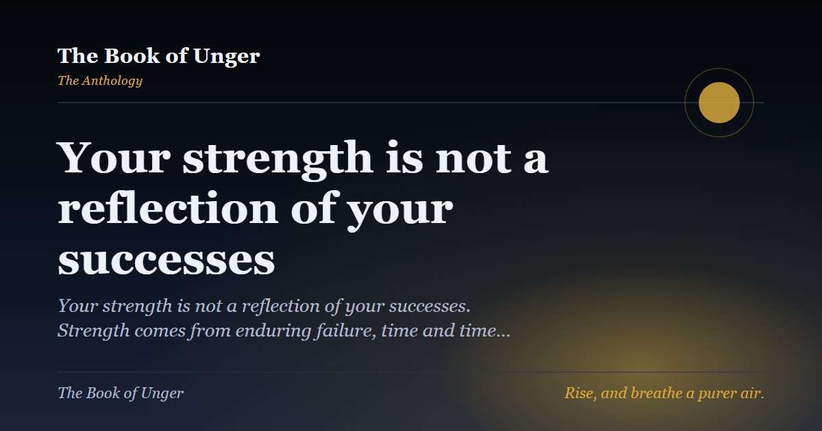 Your strength is not a reflection of your successes