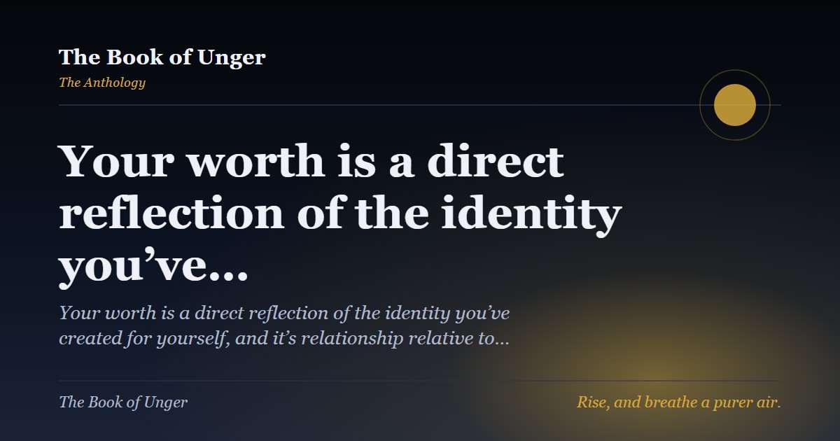 Your worth is a direct reflection of the identity you’ve…